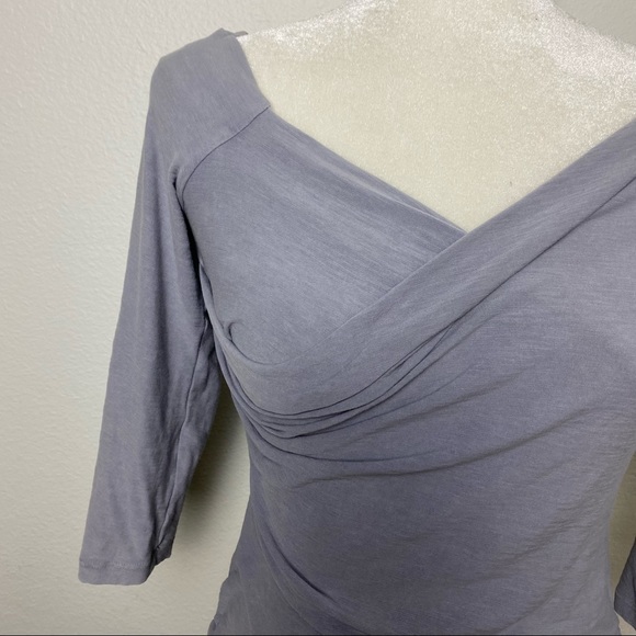 James Perse Cross Front Bare Shoulder Top Sail - Picture 2 of 10